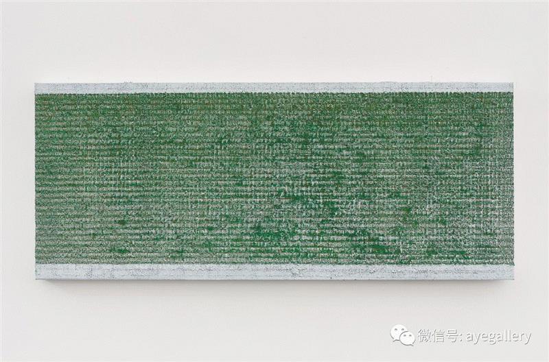 两分 - 绿 5 / 布面油画 / 50x120cm / 2018,【AYE画廊 | 艺术家】迟群,迟群,AYE,颜色,油画,新作,一条线,框架,四条线,阅历,山东
