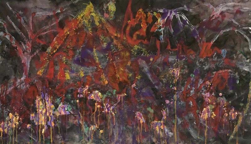 火焰山 Fire ,北极熊画廊 | 如梦初醒 — 袁宏斌个展即将开幕,袁宏斌,北极熊,纸本,墨彩,教授,朱青生,张长收,电影,面前,翁剑青