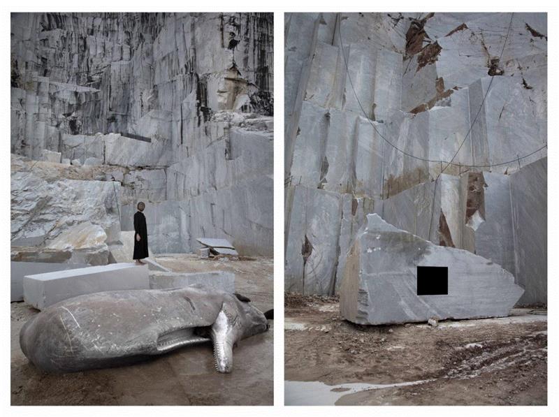 ▲MARBLE_ADAM_2 black copia copia,“我们是梦中之梦”——马特奥·巴西雷摄影作品,巴西,梦中,马特奥,超现实主义,copia,埃德加,爱伦,涂料,印花,意大利