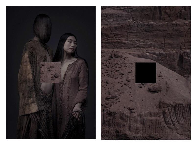 ▲SIMMULAZIONE sposi copia,“我们是梦中之梦”——马特奥·巴西雷摄影作品,巴西,梦中,马特奥,超现实主义,copia,埃德加,爱伦,涂料,印花,意大利