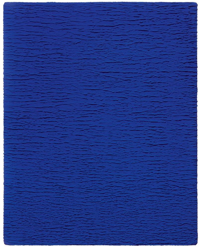 伊夫·克莱因，《无题单色蓝》（国际克莱因蓝67号），1959，色粉和人造树脂、纱布背裱面板，92x7