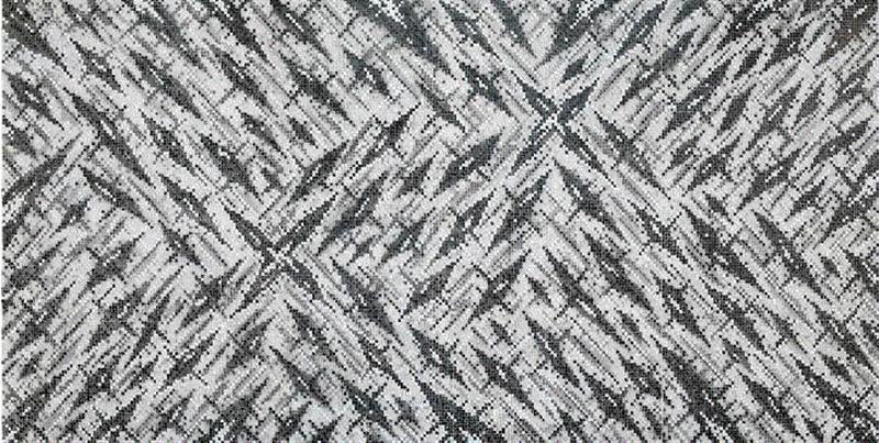 丁乙，《十示2018-B3》，2018， 多层宣纸上丙烯、粉笔、铅笔，450x936cm。“挑战的灵