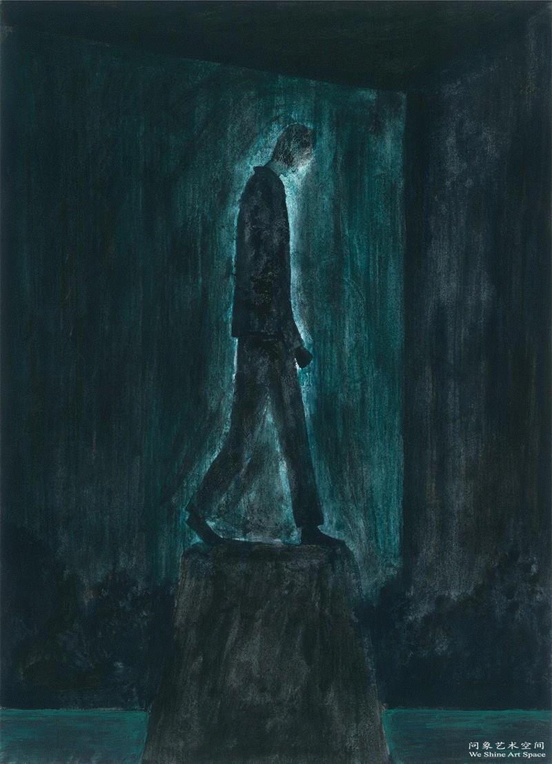 站立—纸本—综合材料—21cmX29.7cm—2012年,包忠评述杨传喜作品,杨传喜,包忠,材料,纸本,打印纸,江苏省,南京市,石头城路69号,材质,情境