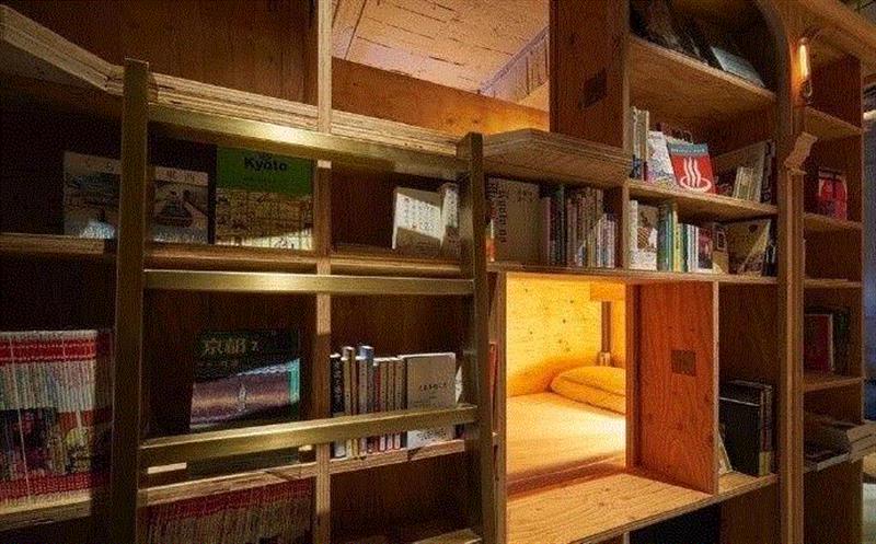 在日本，有种酒店叫书店,书店,日本,漫画,旅馆,东京,房间,茑屋书店,日元,旅客,书籍