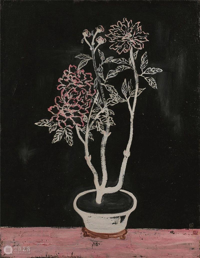 Sanyu, Potted Peonies, c. 1930, Oil on c