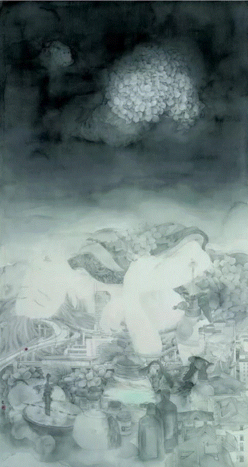 《读鲍莺的画》,读鲍莺的画,鲍莺,绢本,纸本,日本,绘画,工笔画,工笔,画中,虞美人