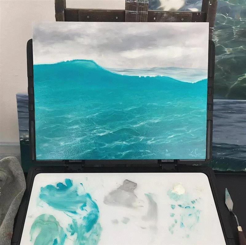 这超写实画得真好，感觉水都溅到脸上了！,水都,脸上,上方,颜料,决心,双眼,绘画,乌克兰,Cumberland,水画