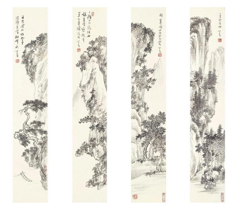 四时景色,香港春拍书画精选 │ 春拍心畬,书画,香港,公分,水墨,纸本,王孙,镜框,台北,溥心畬,梅洁