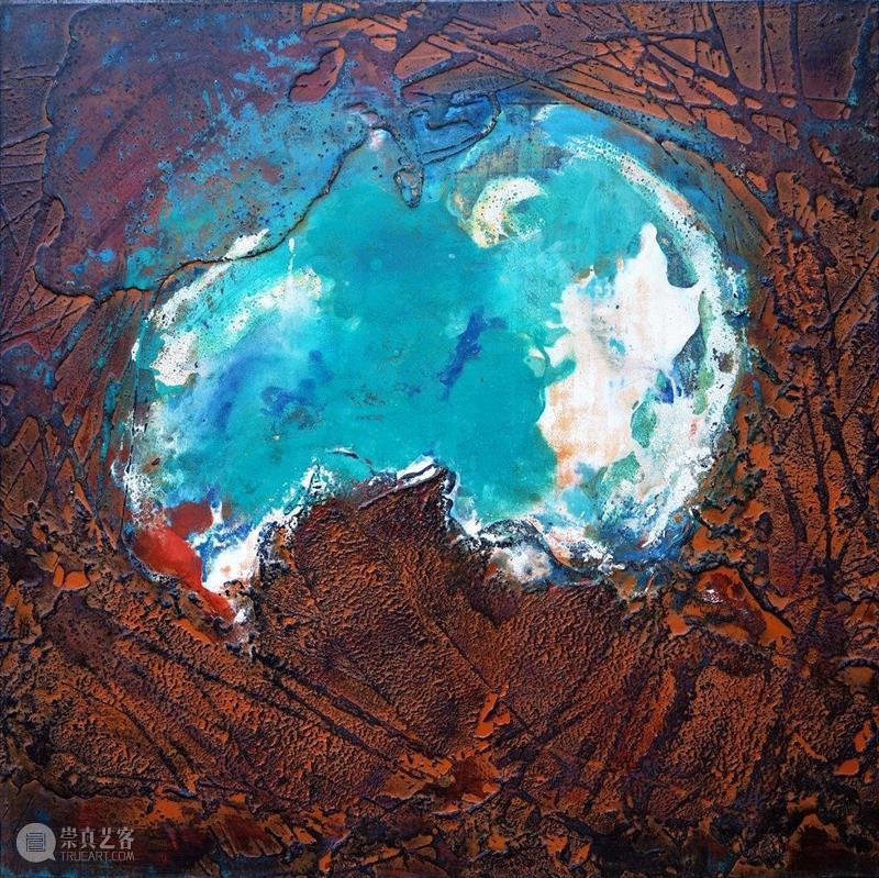 A-31，200x180cm，综合材料、岩彩、大漆，2018,【铸造推荐】艺术家瞿倩梅 Artist QU Qianmei,瞿倩梅,材料,岩彩,大漆,法国,巴黎,姜淼,质感,大自然,瑞安