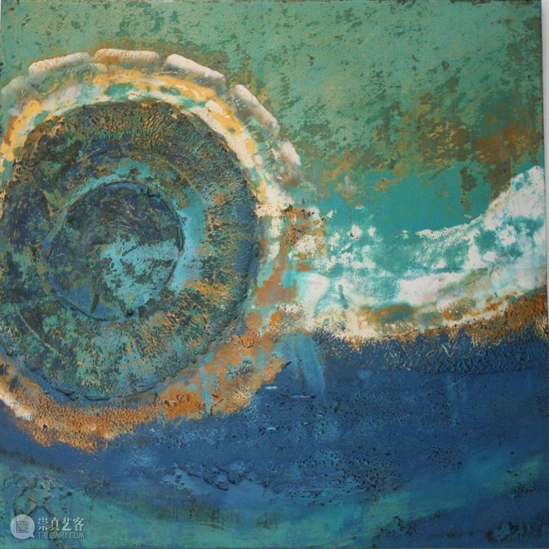 A-39，200x200cm，综合材料、岩彩、大漆，2018,【铸造推荐】艺术家瞿倩梅 Artist QU Qianmei,瞿倩梅,材料,岩彩,大漆,法国,巴黎,姜淼,质感,大自然,瑞安