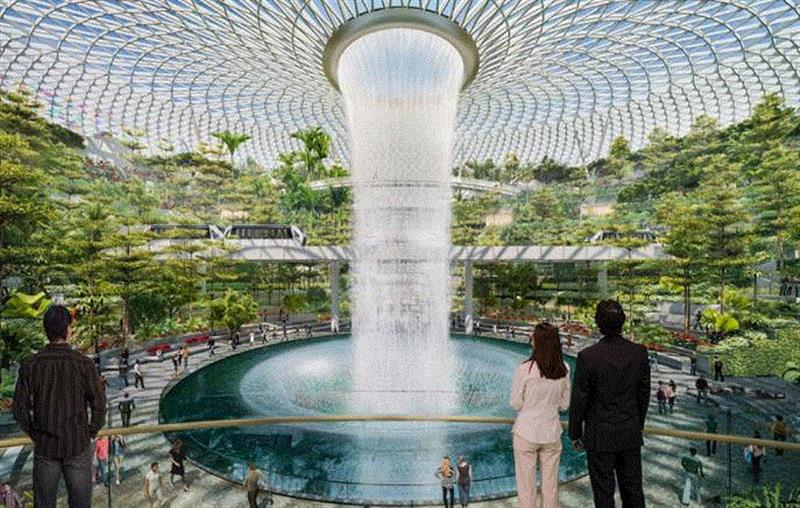 建筑丨狂砸85亿，把森林、瀑布搬进机场！,机场,建筑,樟宜,森林谷,迷宫,新加坡,甜甜圈,装置,误机,滑梯