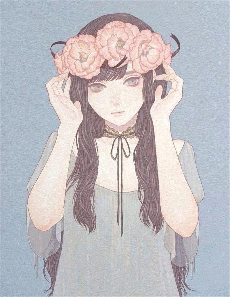 唯美风少女插画，看不腻,少女,插画,上方,日本,插画师,Konno,真弓,唯美风少女插画设计小编