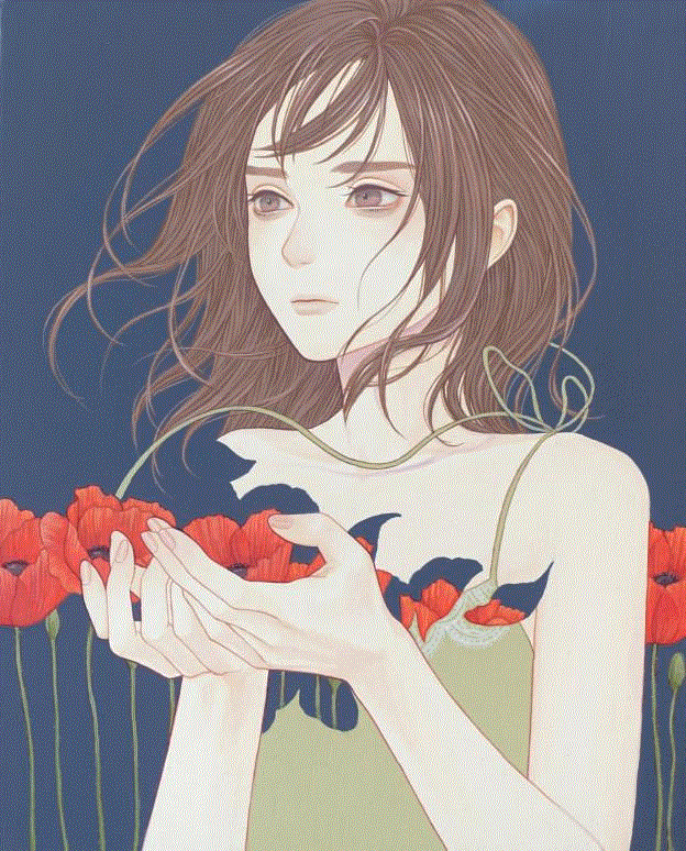 唯美风少女插画，看不腻,少女,插画,上方,日本,插画师,Konno,真弓,唯美风少女插画设计小编