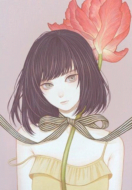 唯美风少女插画，看不腻,少女,插画,上方,日本,插画师,Konno,真弓,唯美风少女插画设计小编