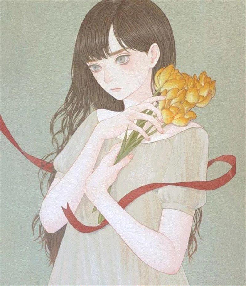 唯美风少女插画，看不腻,少女,插画,上方,日本,插画师,Konno,真弓,唯美风少女插画设计小编