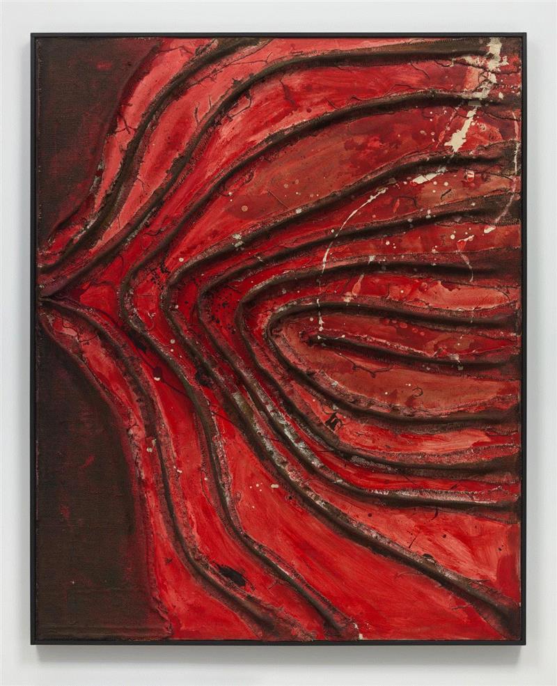 ▲ 前川强，《作品》，1963，油彩 麻布 画布，162 x 131 x 7.2 厘米 /