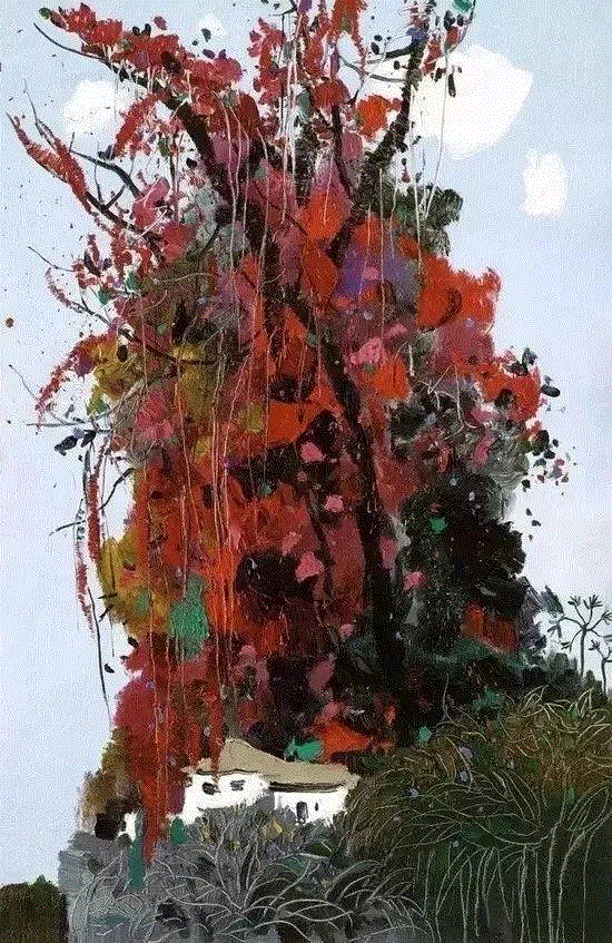 吴冠中笔下的植物，经典！,吴冠中,植物,绘画,油画,上方,江苏省,宜兴县,终生,特色,小编