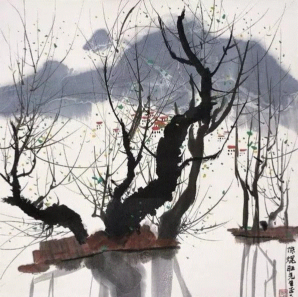 吴冠中笔下的植物，经典！,吴冠中,植物,绘画,油画,上方,江苏省,宜兴县,终生,特色,小编