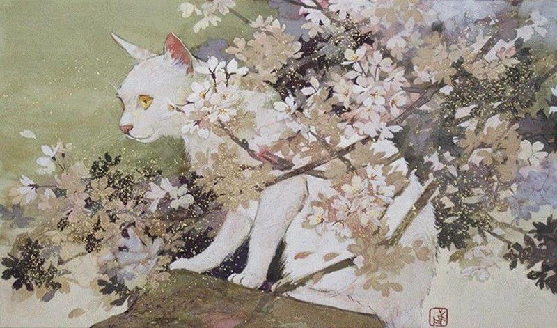 看完她的画，想撸猫????了,上方,麻衣,千叶县,东京艺术大学大学院,日本,松柏美术馆,花鸟,大赏,全国性,毕业后