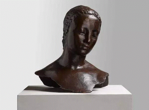 维尔海姆·兰布鲁克《双腿岔开站立的女人头像(女人低下的头)/Head of Large Standi