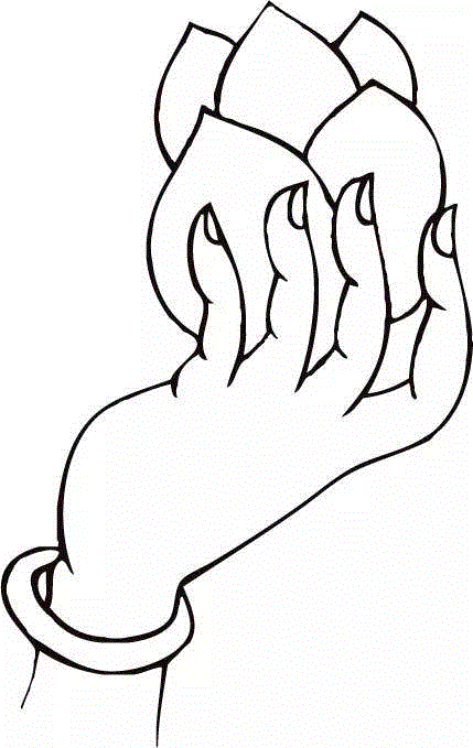 白描佛手，曼妙多姿,白描,佛手,上方,一只手,涵义,情态,手势,手姿,器物,爱好者们