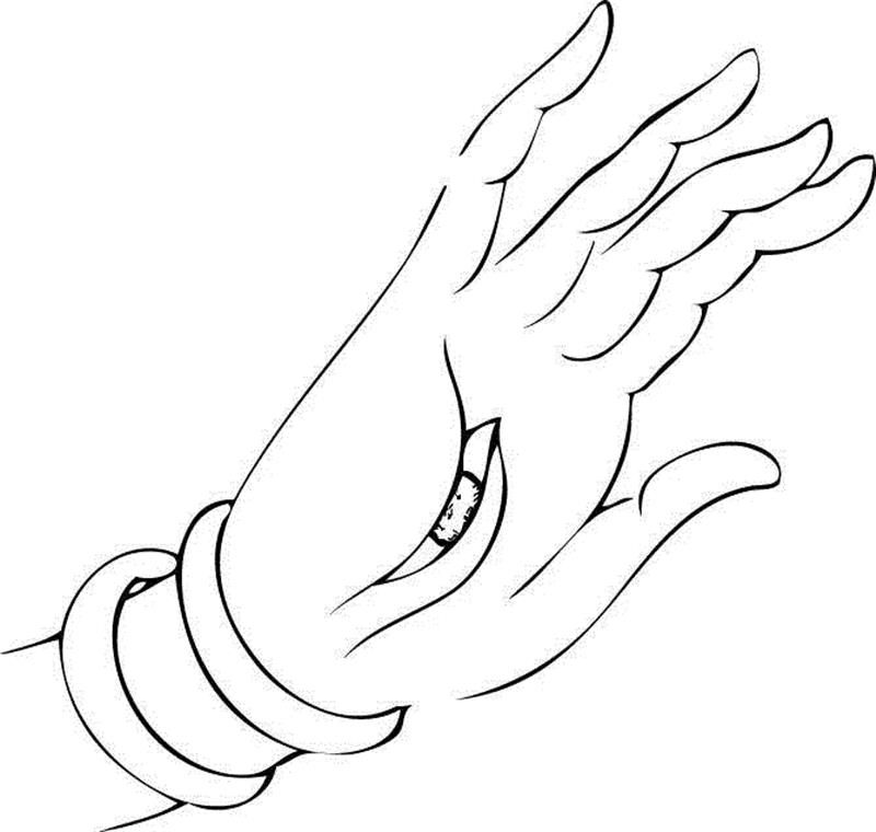 白描佛手，曼妙多姿,白描,佛手,上方,一只手,涵义,情态,手势,手姿,器物,爱好者们