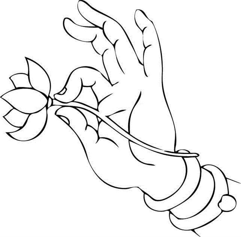 白描佛手，曼妙多姿,白描,佛手,上方,一只手,涵义,情态,手势,手姿,器物,爱好者们