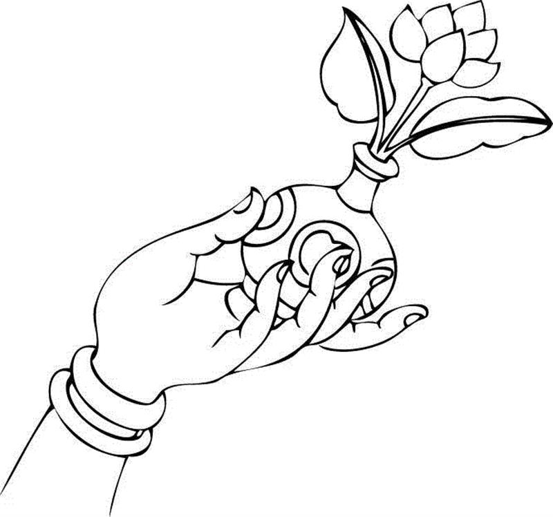 白描佛手，曼妙多姿,白描,佛手,上方,一只手,涵义,情态,手势,手姿,器物,爱好者们