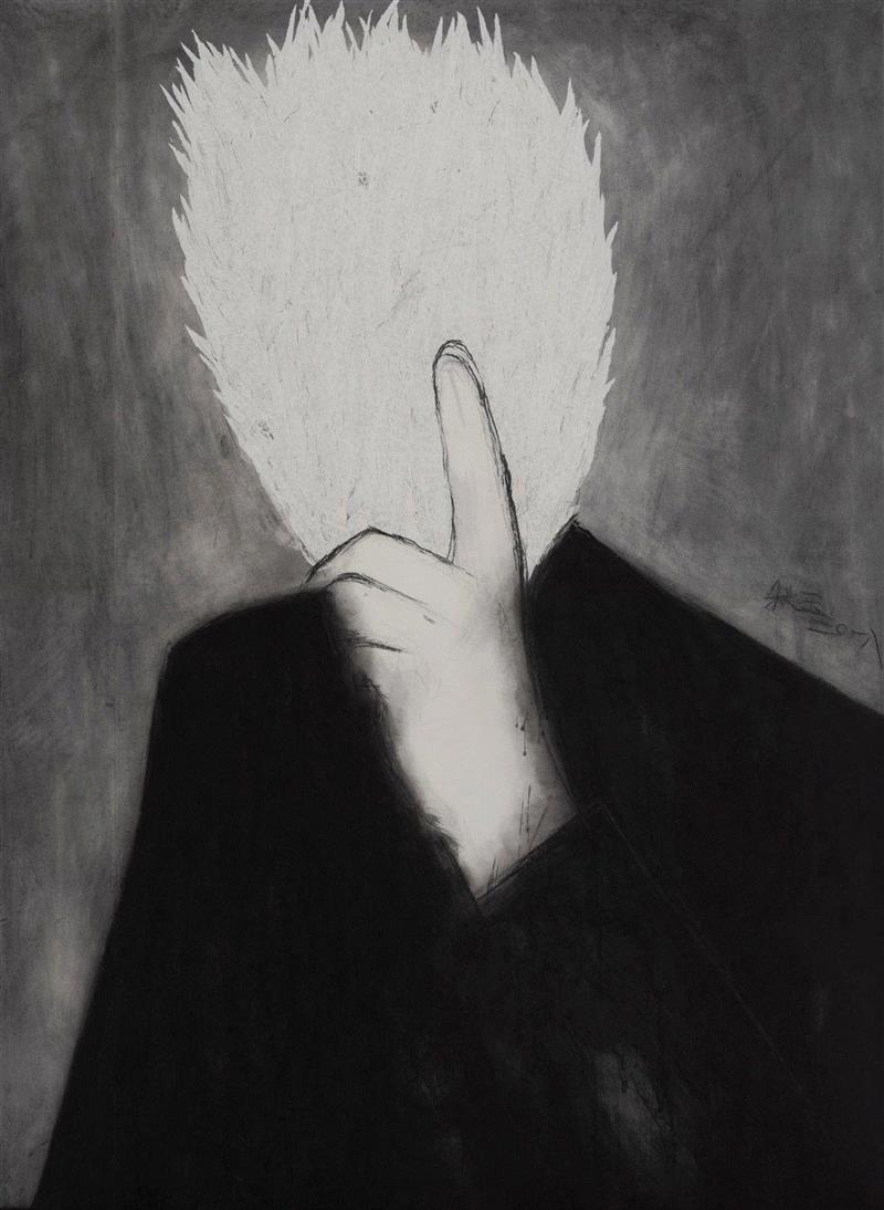 贾秋玉《失语》110cmx150cm 纸本综合 2018年,【展览/推荐】ABI助力《新艺术史:2000-2018中国当代艺术》展即将开启,ABI,新艺术史,资本,经济,情境,艺术史,意识形态,特色,路径,之中