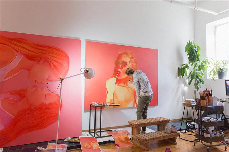 绘画丨她作品的粉色暴击，让人有点甜,绘画,粉色,手绘网,Mann,加拿大,肖像,上方,右上,本文,shouhui