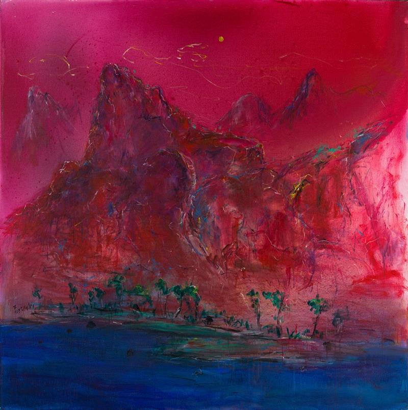 郑在东 | 炫彩山河 | 布面丙烯 | 200x200cm | 2014,展览 | 行走·观察——当代艺术群展,艺术群展,油画,郑在东,李山,尹朝阳,孙尧,李庆美,汪一,丙烯,com