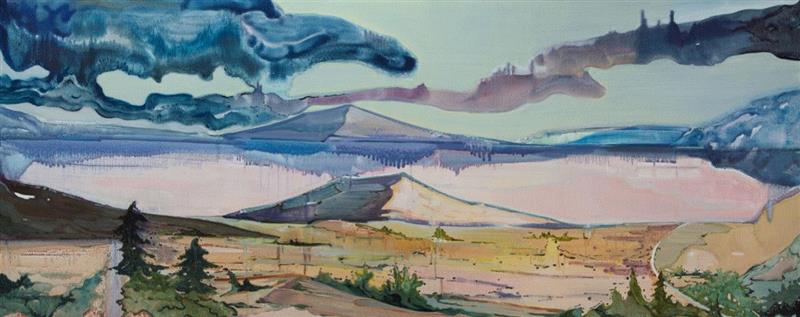 汪一 | 镜山 | 布面油画 | 200x80cm | 2016,展览 | 行走·观察——当代艺术群展,艺术群展,油画,郑在东,李山,尹朝阳,孙尧,李庆美,汪一,丙烯,com