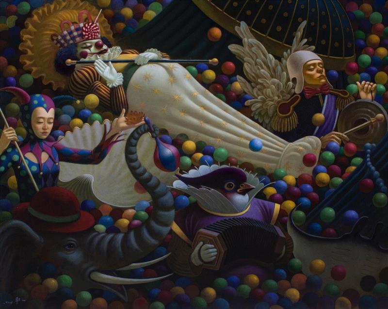 吉一玮 | 永恒之王 | 布面油画 | 160x130cm | 2017,展览 | 行走·观察——当代艺术群展,艺术群展,油画,郑在东,李山,尹朝阳,孙尧,李庆美,汪一,丙烯,com