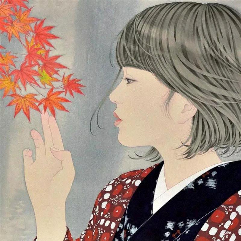 淡墨线条勾勒青春少女,少女,上方,日本,插画师,小编