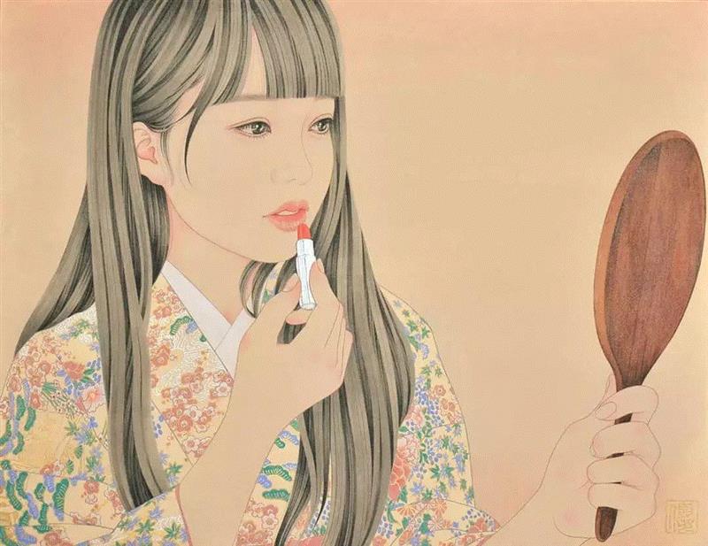 淡墨线条勾勒青春少女,少女,上方,日本,插画师,小编