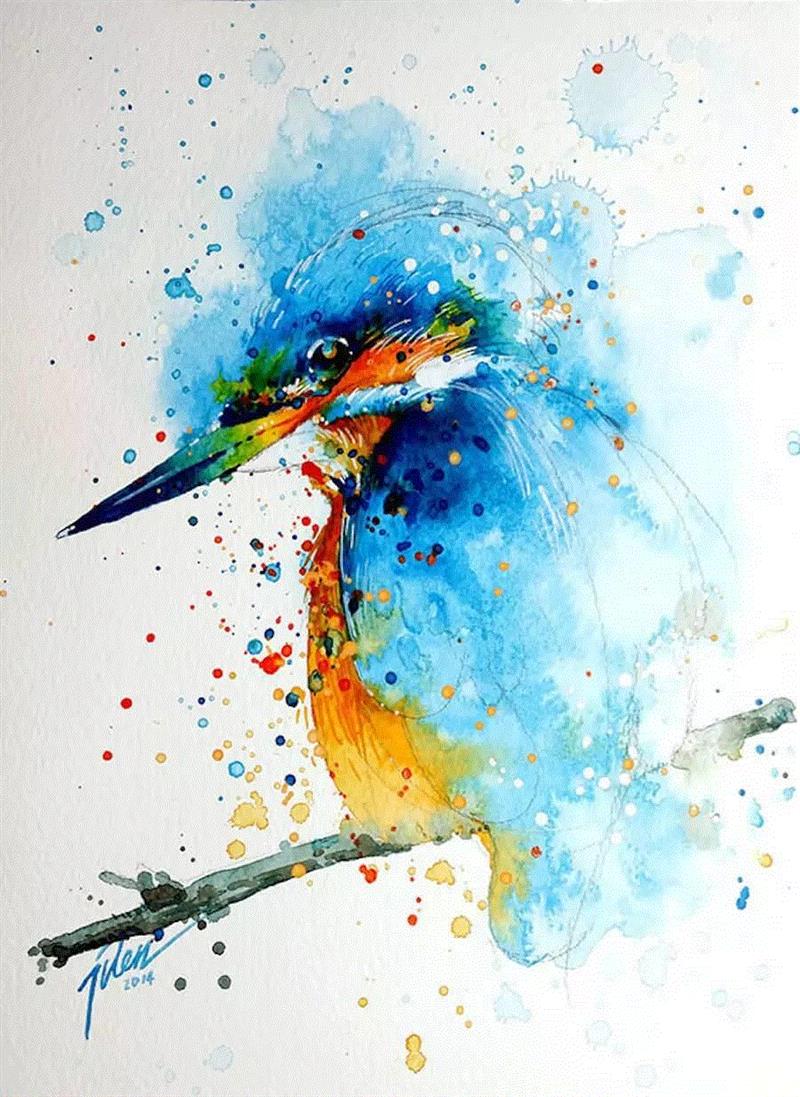 用泼墨的手法绘制的水粉画,水粉画,上方,新加坡,力度感,小编