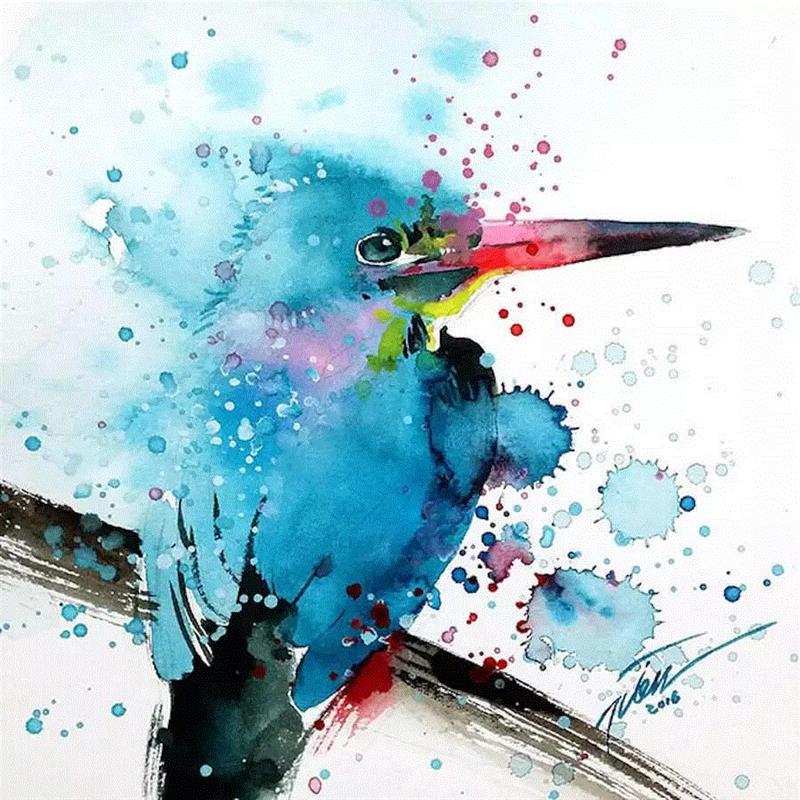 用泼墨的手法绘制的水粉画,水粉画,上方,新加坡,力度感,小编