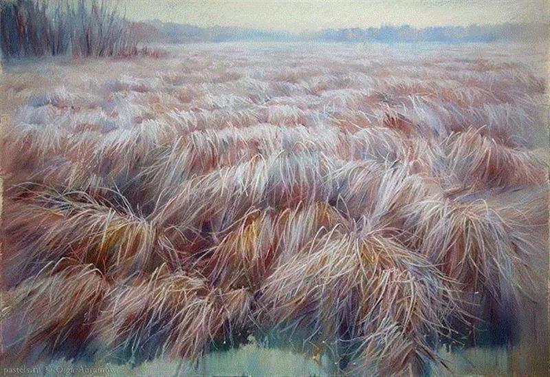 她15年离群索居，只为用一根粉笔打开全新人生，惊艳了世界！,粉笔,Olga,很多人,颜料,墙上,莫斯科艺术学院,色块,阁楼,黑板,节日