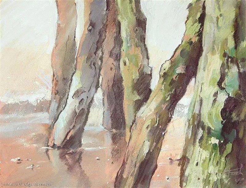 她15年离群索居，只为用一根粉笔打开全新人生，惊艳了世界！,粉笔,Olga,很多人,颜料,墙上,莫斯科艺术学院,色块,阁楼,黑板,节日