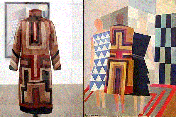 左:索尼娅·德劳耐设计的大衣 右:大衣设计灵感来源的油画,她给丈夫戴绿帽,却点燃了新的艺术人生,画作挂进卢浮宫! 壹号收藏 今天,丈夫,卢浮宫,绿帽,艺术人生,壹号,索尼娅,德劳,巴黎,罗伯特,服装