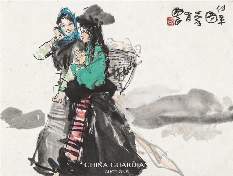 Lot 301,【嘉德四季53期】“名家墨缘”专场(一),名家,嘉德,墨缘,cmRMB,图纸,镜心,黄胄,纸本,书画,张大千