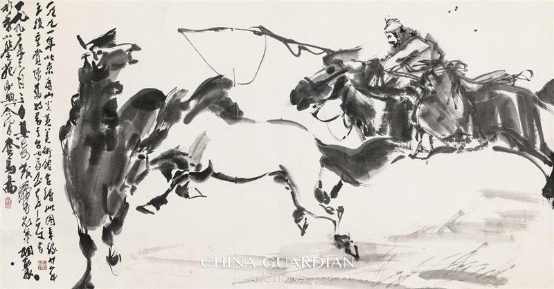 Lot 303,【嘉德四季53期】“名家墨缘”专场(一),名家,嘉德,墨缘,cmRMB,图纸,镜心,黄胄,纸本,书画,张大千