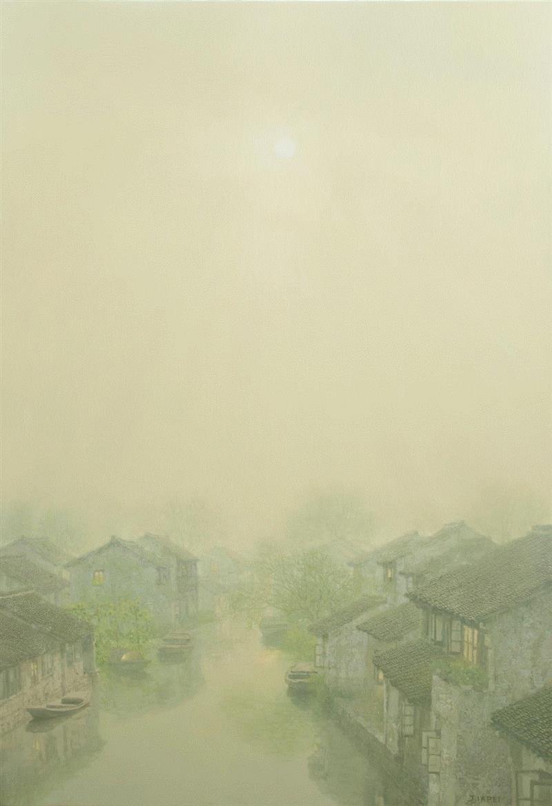 在画里品味江南水乡,江南水乡,江南,孙家珮,油画,粮仓,水乡,八号桥,游人,苏轼,流光