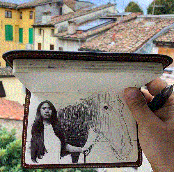 出门旅行,一个速写本足以!,速写本,素描,人物,肖像,油画,习作,颜色,圆珠笔,草图,静物