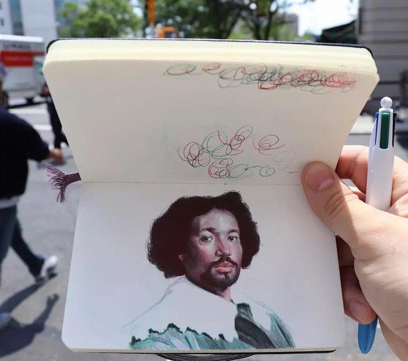 出门旅行,一个速写本足以!,速写本,素描,人物,肖像,油画,习作,颜色,圆珠笔,草图,静物