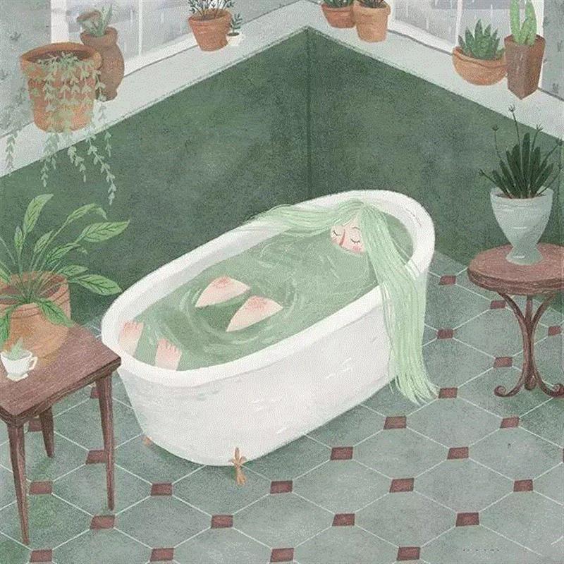 清新小插画就是不一样,人和作品一样靓!,插画,美女,Taryn,Knight,插画师,美女插画师,童趣,女生,魔幻,耳朵