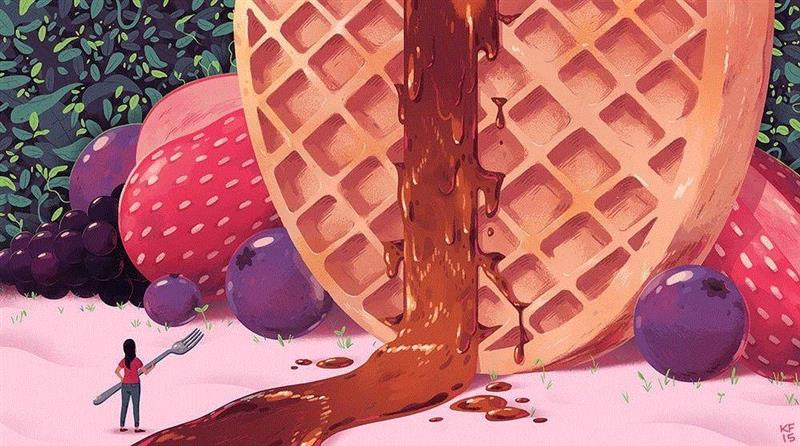 插画丨色彩与想象 都恰如其分,插画,上方,右上,Fewell,三只猫,布鲁克林,媒体,插图,眼球,豆腐丝