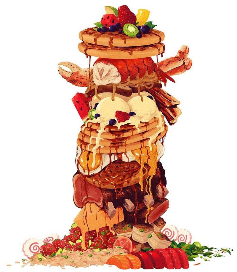 插画丨色彩与想象 都恰如其分,插画,上方,右上,Fewell,三只猫,布鲁克林,媒体,插图,眼球,豆腐丝