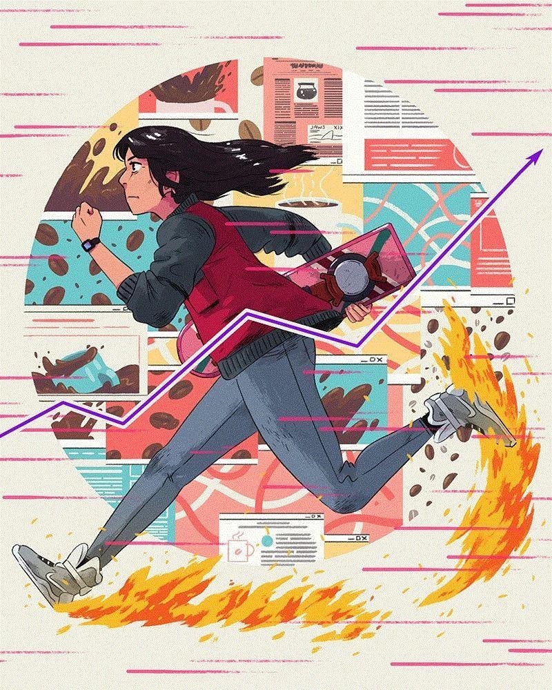 插画丨色彩与想象 都恰如其分,插画,上方,右上,Fewell,三只猫,布鲁克林,媒体,插图,眼球,豆腐丝