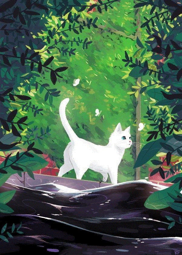 插画丨色彩与想象 都恰如其分,插画,上方,右上,Fewell,三只猫,布鲁克林,媒体,插图,眼球,豆腐丝